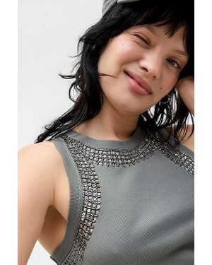 Silence + Noise Silence + Noise Silence & Noise Jessica Embellished Tank Top - Black