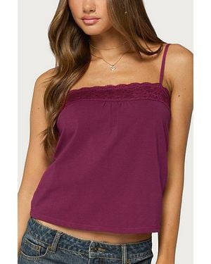 Edikted Abbe Lacey Tank Top - Purple