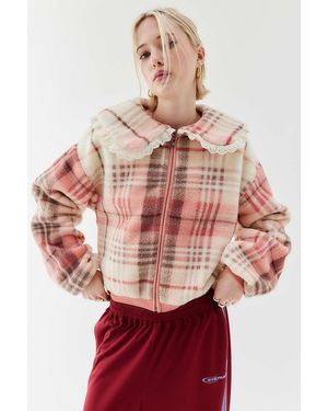 Kimchi Blue Checked Fleece - Red