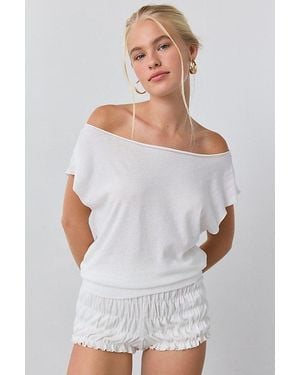 Out From Under Off-The-Shoulder Banded Hem Tee - Green