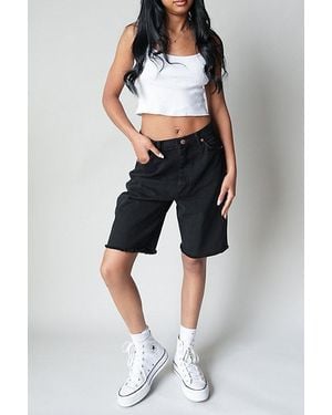 Arc Vintage Wrangler Cut Off Long Line Denim Short - Black