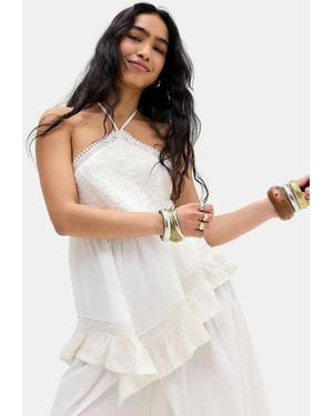 Kimchi Blue Lauri Asymmetric Halter Tunic Top - White