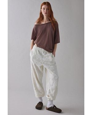 Out From Under Try Me Piled Fleece Slim Jogger Sweatpant - White