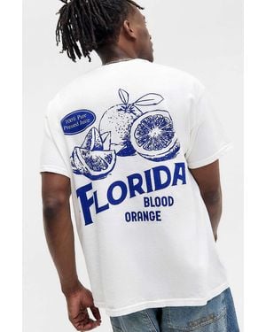 Urban Outfitters Uo Ecru Florida Blood Orange T-shirt - Blue