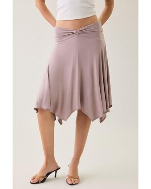 Kimchi Blue Andi Asymmetric Hanky Hem Midi Skirt - Pink