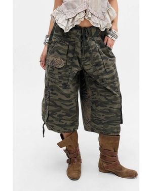 Urban Outfitters Uo Diego Camo Crop Cargo Trousers L At - Multicolour