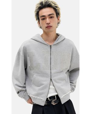 Jaded London Ldn Stud Monster Hoodie - Grey