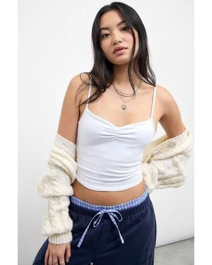 Urban Outfitters Uo Bec Ruched Front Cami - White
