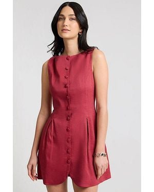 Onia Boatneck Button Front Dress - Red