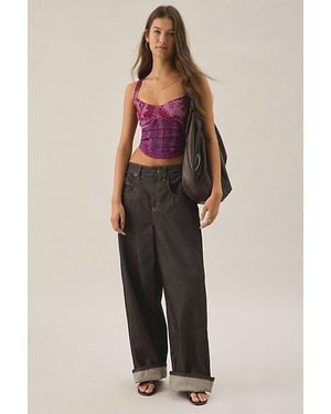 Kimchi Blue Margot Seamed Corset Top - Red