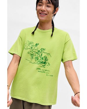 Urban Outfitters Uo Ducks In Order Graphic Tee - Green