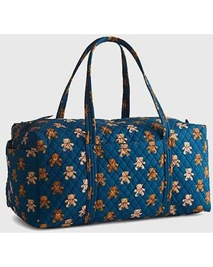 Vera Bradley Quilted Cotton Large Duffel Bag - Blue