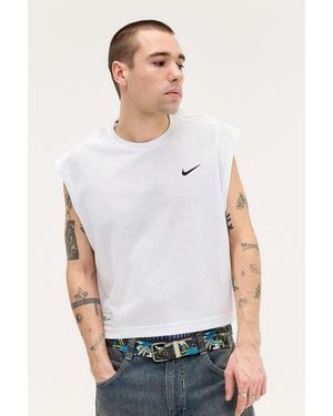 Nike White Mesh Crop Vest Jacket