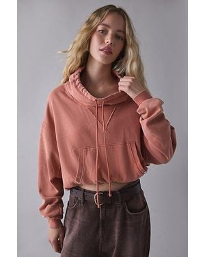 Out From Under Hear Me Out Drawstring Mockneck Pullover Top - Red