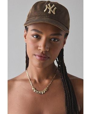 Mitchell & Ness Mlb New York Yankees Leather Dad Hat - Brown