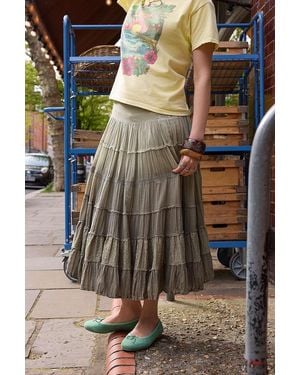 Kimchi Blue Eila Dip Dye Midi Skirt - Green