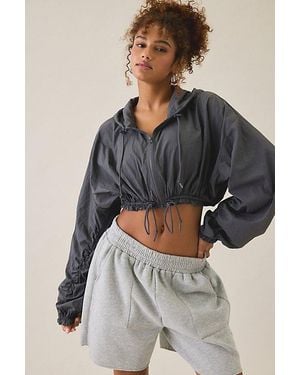 Out From Under Cloud 9 Cinched Zip-Up Nylon Jacket - Grey