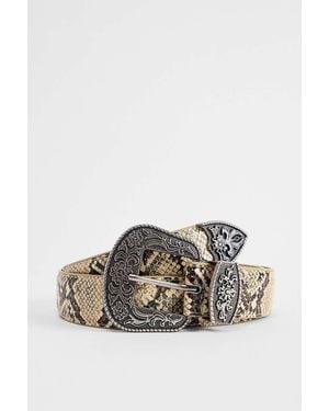 Urban Outfitters Uo Western Snake Belt - White