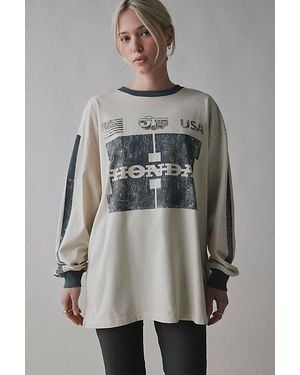 Urban Outfitters Honda Logo Graphic Oversized Long Sleeve Tee - Gray