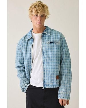 Guess Detroit Plaid Work Jacket - Blue