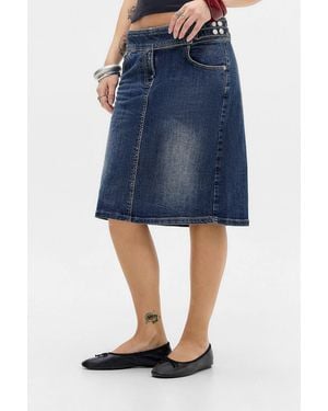 BDG Joi Denim Pencil Skirt - Blue