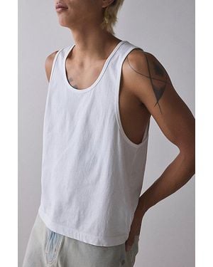 BDG Axel Boxy Cotton Tank Top - White