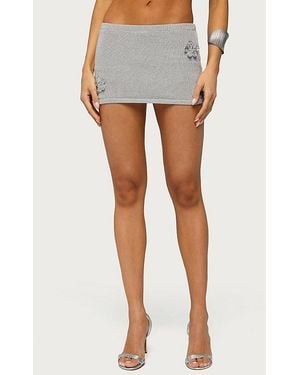 Edikted Teagyn Metallic Knit Mini Skort - Blue