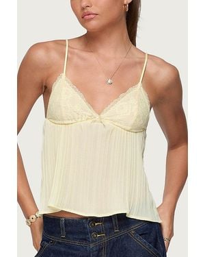 Edikted Rhian Lacey Pleated Babydoll Top - Black