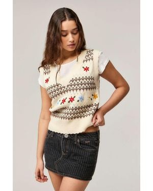 BDG Ultimate Pinstripe Denim Mini Skirt - Natural