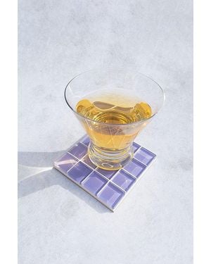 Subtle Studios Solid Glass Tile Coaster - White