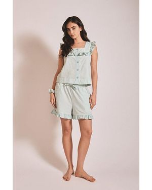 TBCo Cotton Ruffle Short Pajamas Set Top - Multicolor
