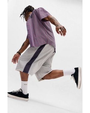 iets frans... Grey Harri Panel Raw Hem Shorts - Purple