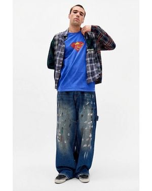Urban Outfitters Uo Superman Logo Graphic Tee - Blue