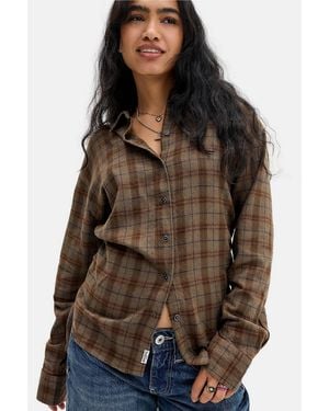 BDG Raine Tie Back Shirt - Brown