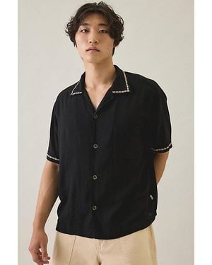 Rhythm Diego Short Sleeve Shirt Top - Black