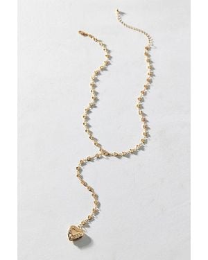 Urban Outfitters Heart Locket Lariat Necklace - White
