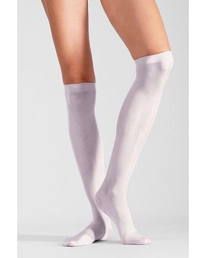 LECHERY Lechery Shiny Sheer Knee-High Sock Set - White