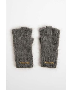 iets frans... Grey Fingerless Gloves