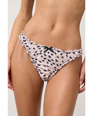 Motel Adrienne Ruffle Trim Thong - Brown