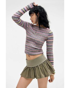 Urban Outfitters Uo Spacedye Ribbed Top - Brown