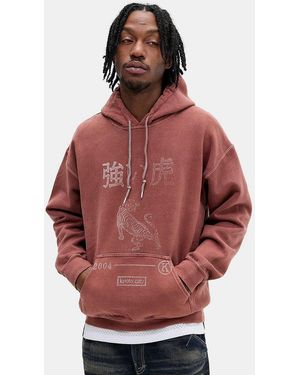 Urban Outfitters Uo Burgundy Kyoto Tiger Hoodie - Red