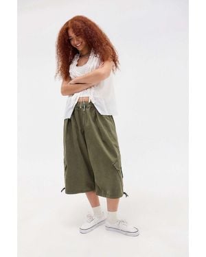 BDG Dallas Cropped Cargo Trousers - Green