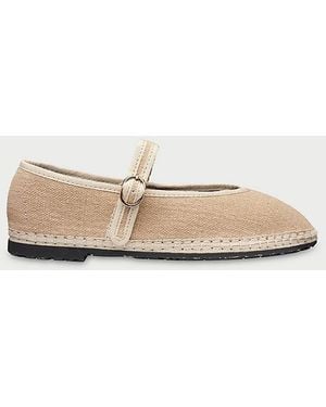 Flabelus Pierre Linen Mary Jane Shoe - Natural