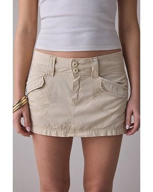 BDG Trail Star Utility Low-Rise Mini Skirt - White