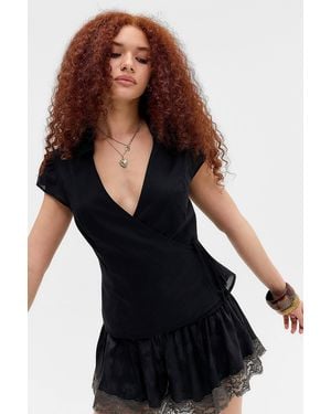 Kimchi Blue Dora Wrap Blouse - Black