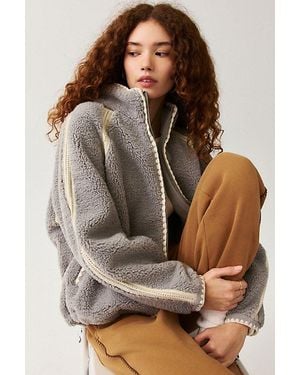UGG Nikia Crochet Fluff Zip-Up Jacket - Brown