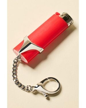 Edie Parker Thong Bikini Bottoms Lighter Holder Keychain - Pink