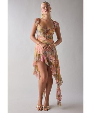 Urban Outfitters Uo Hyacinth Lace Spliced Midi Dress - Multicolor