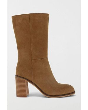MIA Mia Laurie Suede Block Heel Boot - Brown