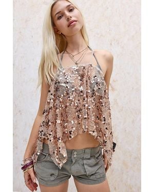 Urban Outfitters Uo Rue Embellished Cami - Natural